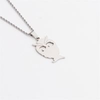 Nihaojewelry Stainless Steel Polished Owl Pendant Necklace Wholesale Jewelry main image 6