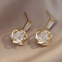 Nihaojewelry Retro Geometric Zircon Drop Earrings Wholesale Jewelry main image 4