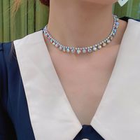 Bijoux Nihaojewelry En Gros Nouveau Collier En Cristal De Couleur Courte À La Mode main image 1