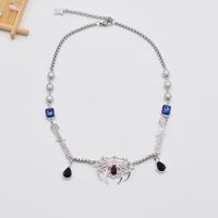 Nihaojewelry Punk Style Spider Gems Detachable Pendant Pearl Necklace Wholesale Jewelry main image 3