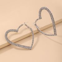 Nihaojewelry Fashion Hollow Heart-shaped Rhinestone Earrings Wholesale Jewelry main image 1