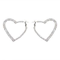 Nihaojewelry Fashion Hollow Heart-shaped Rhinestone Earrings Wholesale Jewelry main image 6