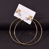 Nihaojewelry Jewelry Wholesale Fashion Simple Circle Butterfly Metal Rhinestone Earrings Set main image 1