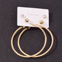 Nihaojewelry Jewelry Wholesale Fashion Simple Circle Butterfly Metal Rhinestone Earrings Set main image 3