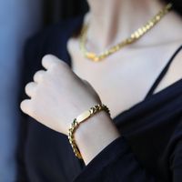 Nihaojewelry Jewelry Wholesale Hip Hop Cuban Chain Stainless Steel Bracelet Necklace main image 1