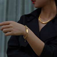 Nihaojewelry Jewelry Wholesale Hip Hop Cuban Chain Stainless Steel Bracelet Necklace main image 4