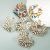 Nihaojewelry Fashion Diamond-studded Sunflower Earrings Wholesale Jewelry main image 1