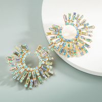 Nihaojewelry Fashion Diamond-studded Sunflower Earrings Wholesale Jewelry main image 4