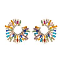 Nihaojewelry Fashion Diamond-studded Sunflower Earrings Wholesale Jewelry main image 6