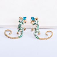Nihaojewelry Jewelry Wholesale Fashion Color Diamond Lizard Animal Earrings main image 4