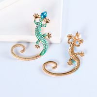 Nihaojewelry Jewelry Wholesale Fashion Color Diamond Lizard Animal Earrings main image 6