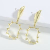 Nihaojewelry Jewelry Wholesale Simple Leaf Irregular Brass Earrings main image 3
