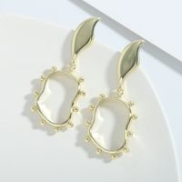 Nihaojewelry Jewelry Wholesale Simple Leaf Irregular Brass Earrings main image 4