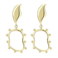 Nihaojewelry Jewelry Wholesale Simple Leaf Irregular Brass Earrings main image 6