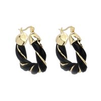 Nihaojewelry Jewelry Wholesale Candy Color Imitation Leather U-shaped Twisted Earrings sku image 4
