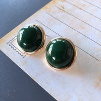 Nihaojewelry Jewelry Wholesale Green Series Enamel Drip Glaze Geometric Stud Earrings sku image 8