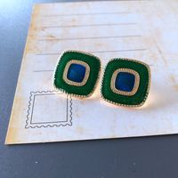 Nihaojewelry Jewelry Wholesale Green Series Enamel Drip Glaze Geometric Stud Earrings sku image 15