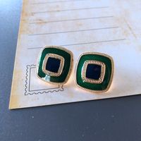 Nihaojewelry Jewelry Wholesale Green Series Enamel Drip Glaze Geometric Stud Earrings sku image 16