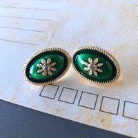 Nihaojewelry Jewelry Wholesale Green Series Enamel Drip Glaze Geometric Stud Earrings sku image 10