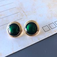 Nihaojewelry Jewelry Wholesale Green Series Enamel Drip Glaze Geometric Stud Earrings sku image 7