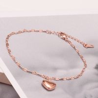 Wholesale Jewelry Fashion Titanium Steel Rose Gold Heart Shape Bracelet Nihaojewelry sku image 1