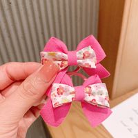 Nihaojewelry Korean Floral Fabric Bow Children's Hair Rope Wholesale Jewelry sku image 1