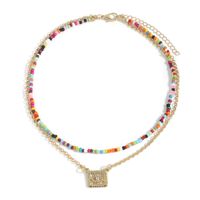 Nihaojewelry Jewelry Wholesale Ethnic Style Eye Pendant Colored Beads Necklace sku image 1