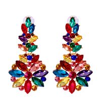 Nihaojewelry Jewelry Wholesale Fashion Geometric Inlaid Colorful Diamond Earrings sku image 6