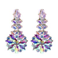 Nihaojewelry Jewelry Wholesale Fashion Geometric Inlaid Colorful Diamond Earrings sku image 8
