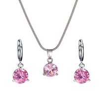 Nihaojewelry Fashion Geometric Diamond Necklace Earrings Ring Combination Set Wholesale Jewelry sku image 6