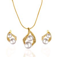 Nihaojewelry Fashion Geometric Diamond Necklace Earrings Ring Combination Set Wholesale Jewelry sku image 12