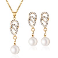 Nihaojewelry Fashion Geometric Diamond Necklace Earrings Ring Combination Set Wholesale Jewelry sku image 13