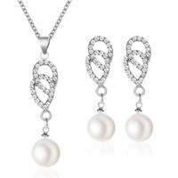 Nihaojewelry Fashion Geometric Diamond Necklace Earrings Ring Combination Set Wholesale Jewelry sku image 14