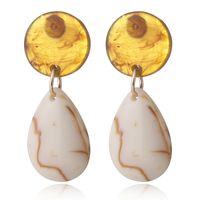 Nihaojewelry Jewelry Acrylic Amber Round Water Drop Leopard Print Earrings Wholesale sku image 4