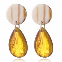 Nihaojewelry Jewelry Acrylic Amber Round Water Drop Leopard Print Earrings Wholesale sku image 3