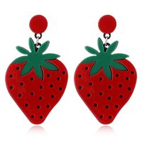 Nihaojewelry Jewelry Wholesale Simple Fruit Watermelon Strawberry Lemon Cherry Earrings sku image 3