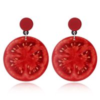Nihaojewelry Jewelry Wholesale Simple Fruit Watermelon Strawberry Lemon Cherry Earrings sku image 4