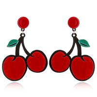 Nihaojewelry Jewelry Wholesale Simple Fruit Watermelon Strawberry Lemon Cherry Earrings sku image 5