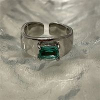 Nihaojewelry Fashion Wide Emerald Inlaid Open Ring Wholesale Jewelry sku image 2