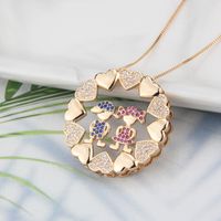 Nihaojewelry Simple Zircon Child Round Heart Pendant Necklace Wholesale Jewelry sku image 6