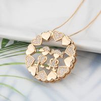 Nihaojewelry Simple Zircon Child Round Heart Pendant Necklace Wholesale Jewelry sku image 5