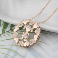 Nihaojewelry Simple Zircon Child Round Heart Pendant Necklace Wholesale Jewelry sku image 2