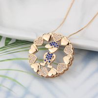 Nihaojewelry Simple Zircon Child Round Heart Pendant Necklace Wholesale Jewelry sku image 3