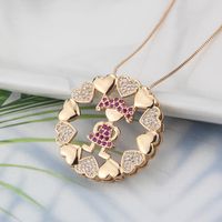 Nihaojewelry Simple Zircon Child Round Heart Pendant Necklace Wholesale Jewelry sku image 4