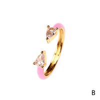 Nihaojewelry Fashion Water Drop Copper Micro-inlaid Zircon Opening Ring Wholesale Jewelry sku image 2