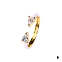 Nihaojewelry Fashion Water Drop Copper Micro-inlaid Zircon Opening Ring Wholesale Jewelry sku image 5