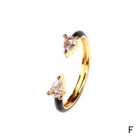 Nihaojewelry Fashion Water Drop Copper Micro-inlaid Zircon Opening Ring Wholesale Jewelry sku image 6