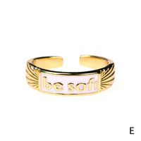 Nihaojewelry Simple Letters Dripping Oil Copper Open Ring Wholesale Jewelry sku image 5