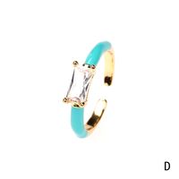 Nihaojewelry Fashion Dripping Oil Copper Inlaid Square Zircon Ring Wholesale Jewelry sku image 4