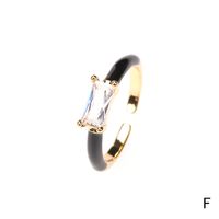 Nihaojewelry Fashion Dripping Oil Copper Inlaid Square Zircon Ring Wholesale Jewelry sku image 6